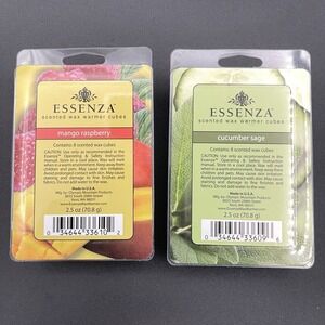 Mango Raspberry & Cucumber Sage Wax tart ESSENZA Brand 2 packages - 16 Chips NEW